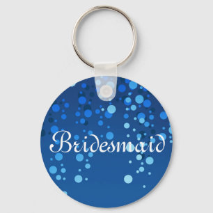 Blue Glitter Personalised Bridesmaid Key Ring