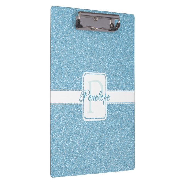 Blue Glitter Personalised Clipboard (Right)