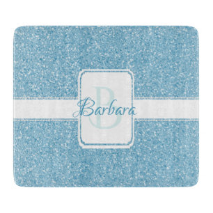 Blue Glitter Personalised Cutting Board