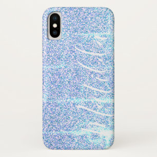 Blue Glitter Personalised Name Script iPhone X Case