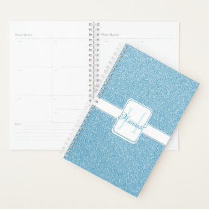 Blue Glitter Personalised Planner