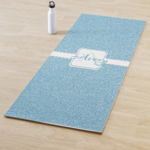Blue Glitter Personalised Yoga Mat