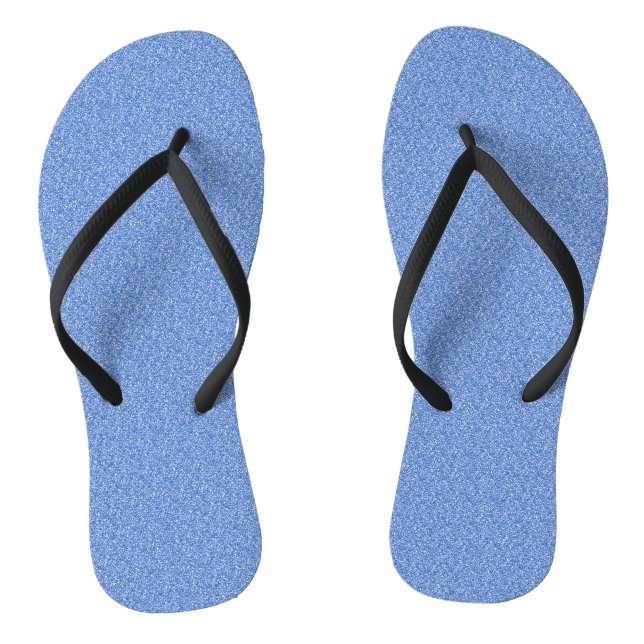 Blue Glitter Print Metallic Wedding bride groom Thongs (Footbed)
