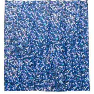 Blue Glitter: Shiny Abstract Background Shower Curtain