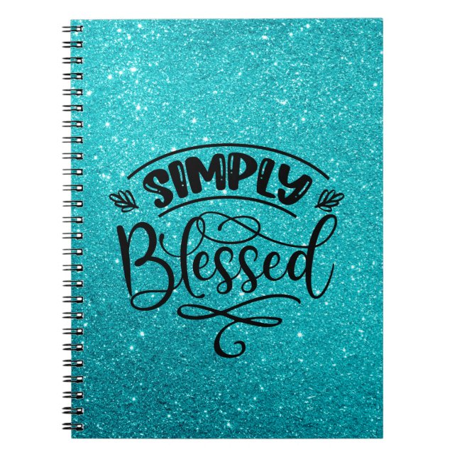 Blue Glitter | Simply Blessed Notebook (Front)