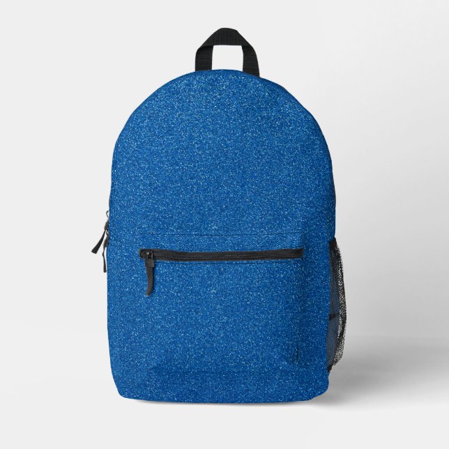 Blue Glitter, Sparkle, Glitter Background Printed Backpack (Front)