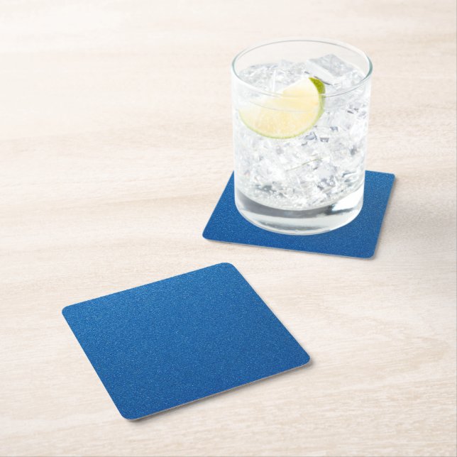 Blue Glitter, Sparkle, Glitter Background Square Paper Coaster (Insitu)