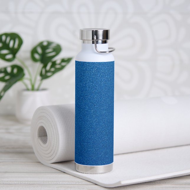 Blue Glitter, Sparkle, Glitter Background Water Bottle (Yoga)