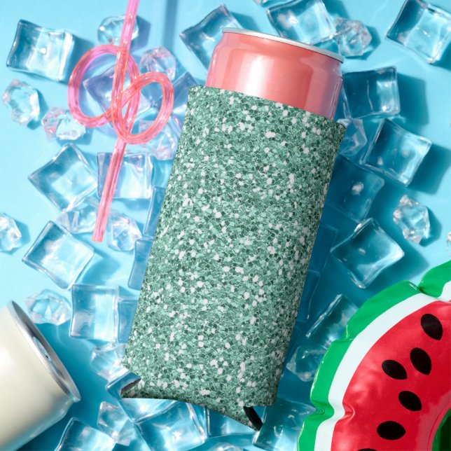 Blue glitter sparkle seltzer can cooler (In Situ Summer)