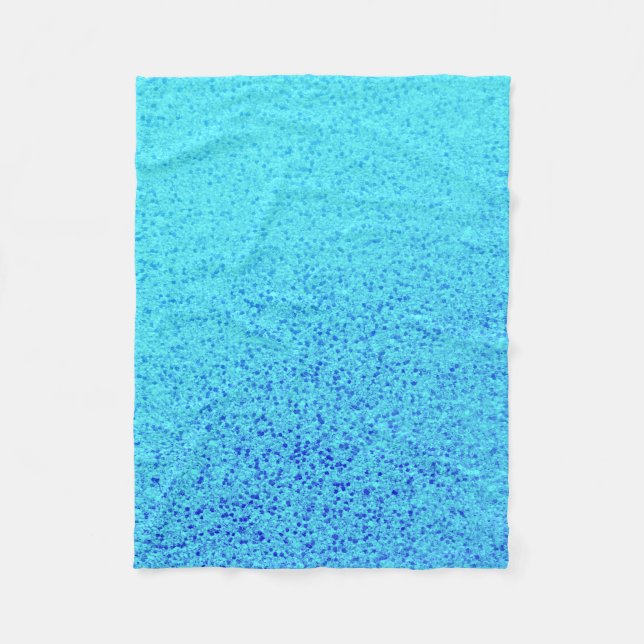 Blue Glitter Sparkle Shiny Shimmer Fleece Blanket (Front)