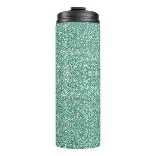 Blue glitter sparkle thermal tumbler