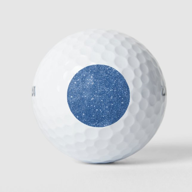 Blue Glitter Sparkles Golf Balls (Front)