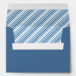 Blue Glitter Striped Self Addressed Envelope