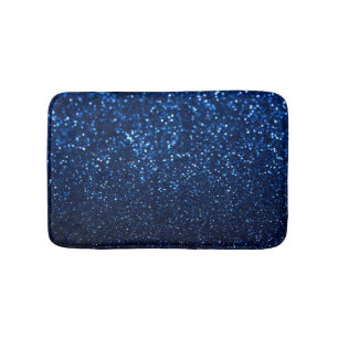 Blue Glitter Texture Festive Sparkle Bath Mat