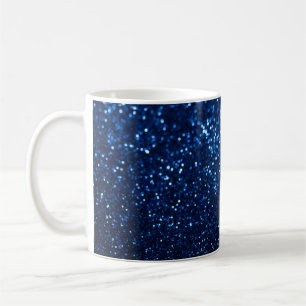 Blue Glitter Texture Festive Sparkle Coffee Mug