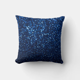 Blue Glitter Texture Festive Sparkle Cushion
