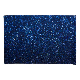Blue Glitter Texture Festive Sparkle Pillowcase