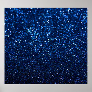 Blue Glitter Texture Festive Sparkle Poster