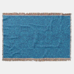Blue Glitter Throw Blanket
