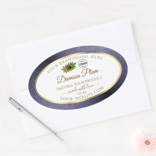 Blue Glitter White Gold Product Label Ladybug Logo
