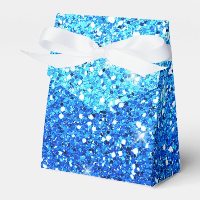 Blue Glitters Sparkles Texture Favour Box (Front Side)