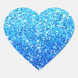 Blue Glitters Sparkles Texture Heart Sticker