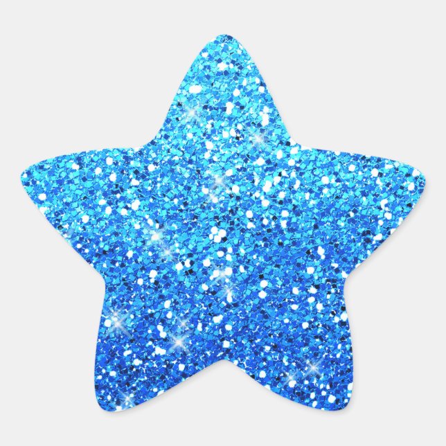 Blue Glitters Sparkles Texture Star Sticker (Front)