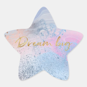Blue Glitz Sparkle Gold Dream   Star Sticker
