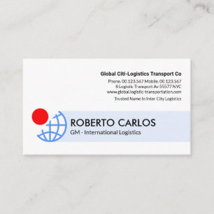 Blue Globe Red Sun Satellite Logistic Business Card