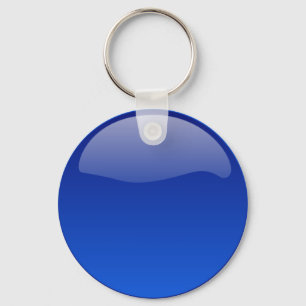 Blue Glossy Button Keychain