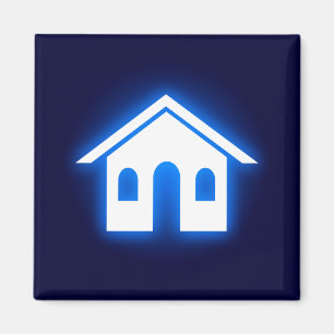 blue glow home magnet