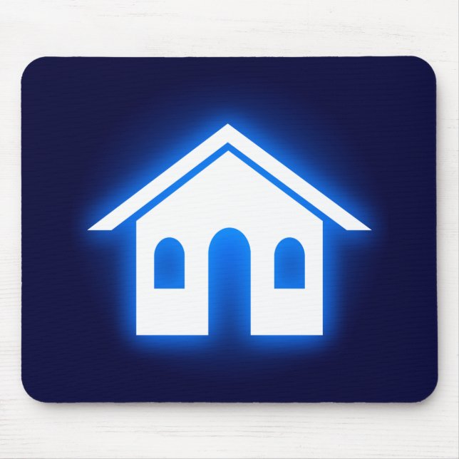 blue glow home mouse pad (Front)