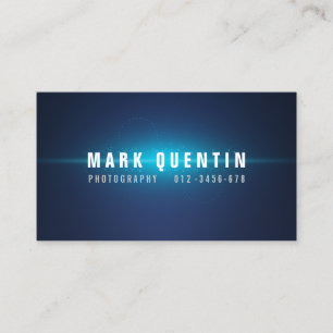 Blue Glow In The Dark Photography Business Card
