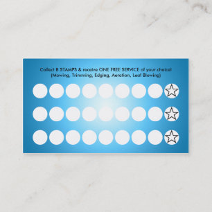 blue glow lawn mowing loyalty card