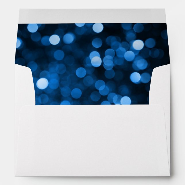 Blue Glow Spots Lined, White A7 Envelope (Back (Bottom))