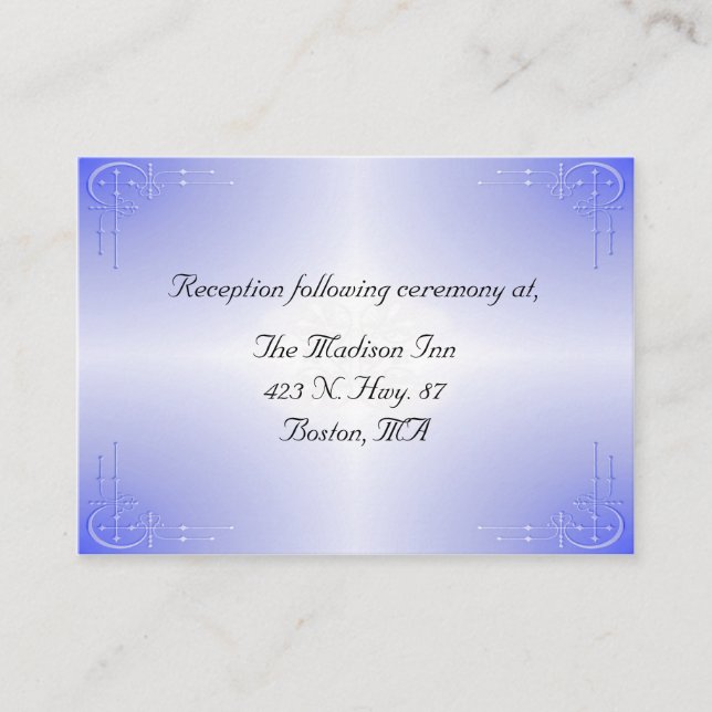 Blue Glow Wedding enclosure cards (Front)
