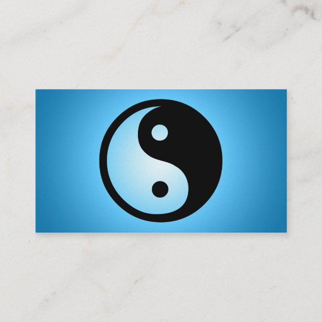 blue glow yin yang business card (Front)