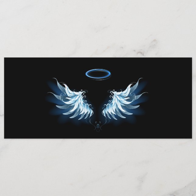 Blue Glowing Angel Wings on black background Program (Front)