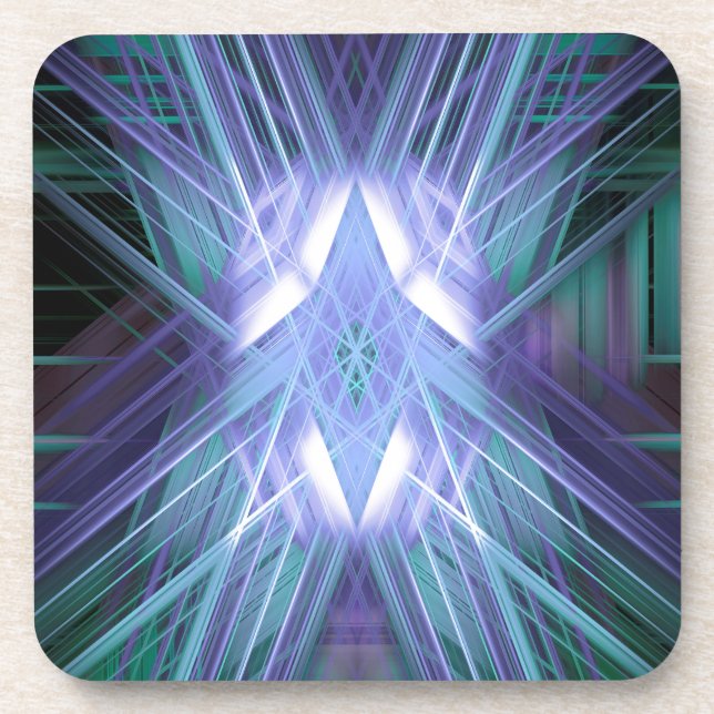 Blue glowing star coaster (Front)