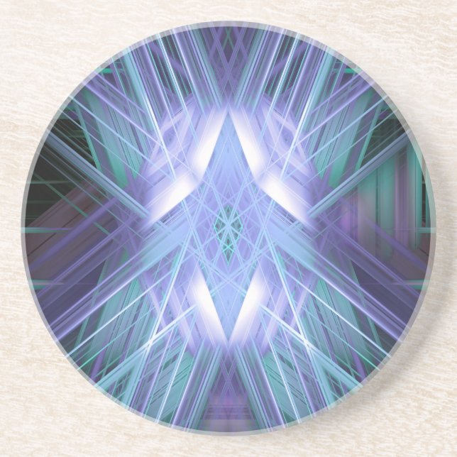 Blue glowing star coaster (Front)