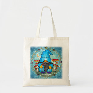 Blue gnome  tote bag