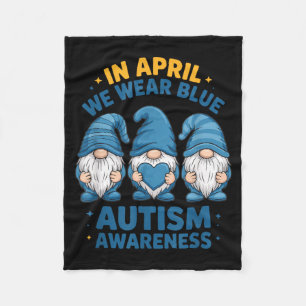 Blue Gnomes Inclusion April Autism Awareness Fleece Blanket