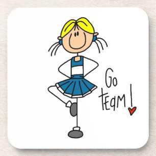 Blue Go Team Cheerleader Coaster