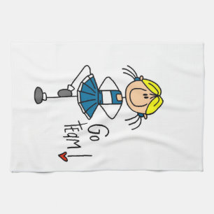 Blue Go Team Cheerleader Tea Towel