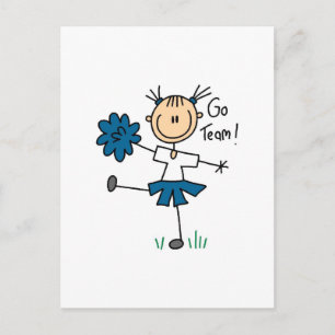 Blue Go Team Cheerleading Tshirts and Gifts Postcard
