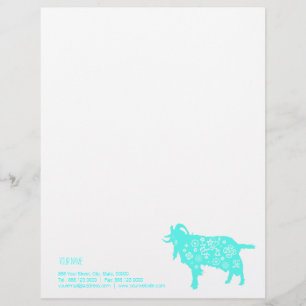 Blue Goat Vietnamese Chinese Year Zodiac name LH Letterhead Design