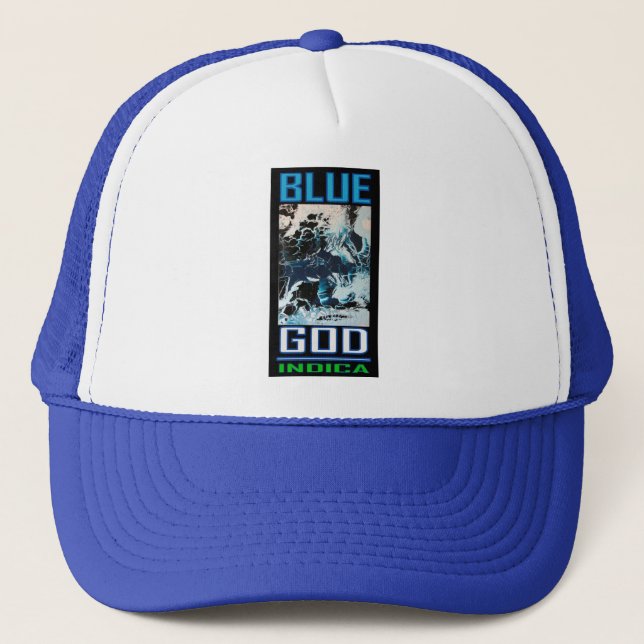 BLUE GOD INDICA TRUCKER HAT (Front)