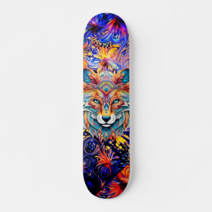 Blue Goddess Abstract Art & Boho Animal Face Skateboard