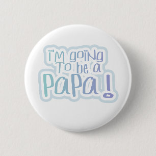Blue Going to be a Papa 6 Cm Round Badge