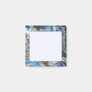 Blue Gold Abstract 3D effect Personalised 3x3 Post-it Notes